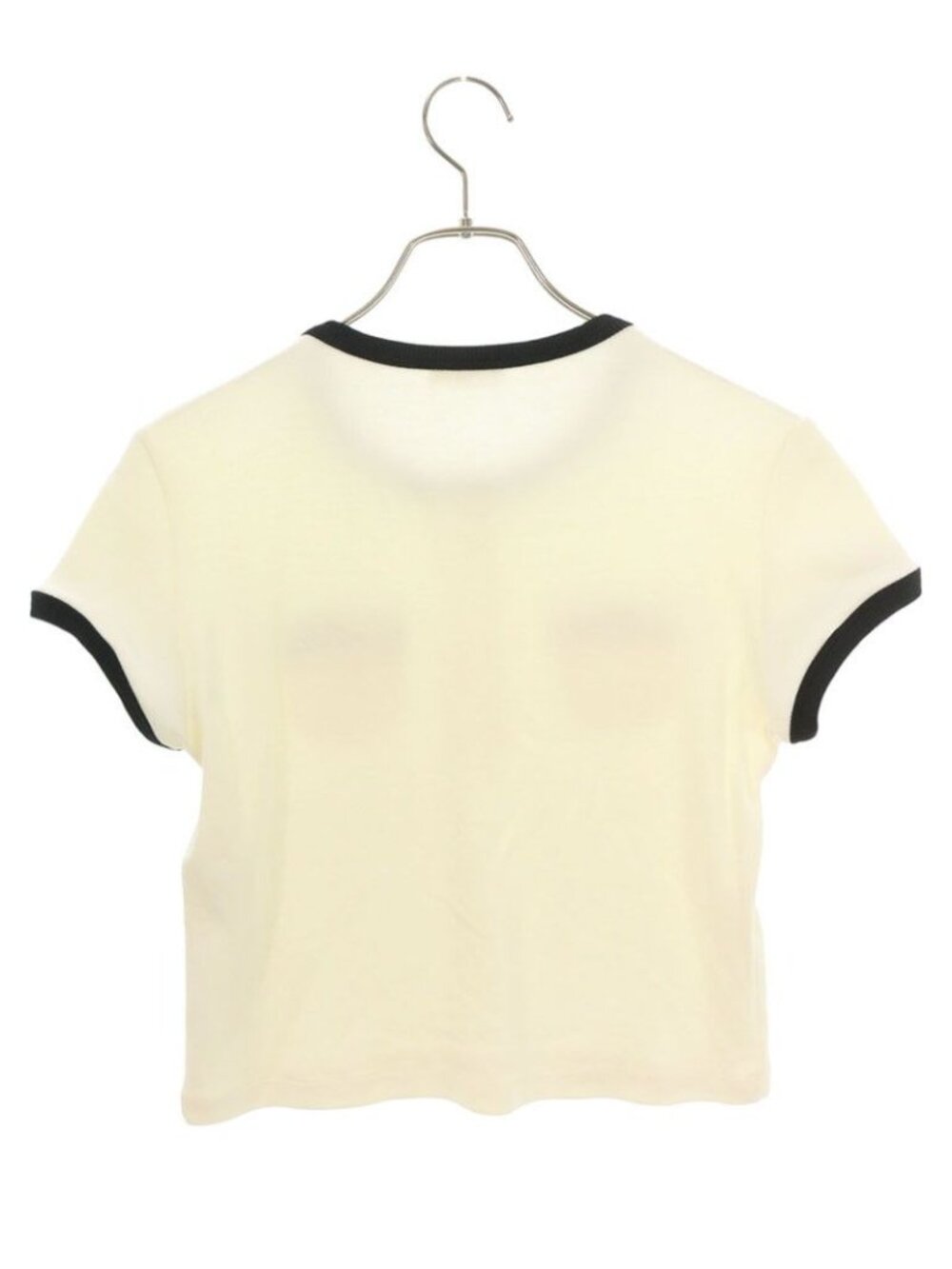Celine Crop Rib Gold Button T-Shirt - Picture 2 of 3